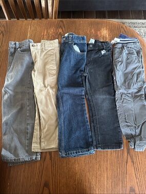 Kids Stretch Jeans and Pants Bundle - Blue, Black, Gray, Khaki